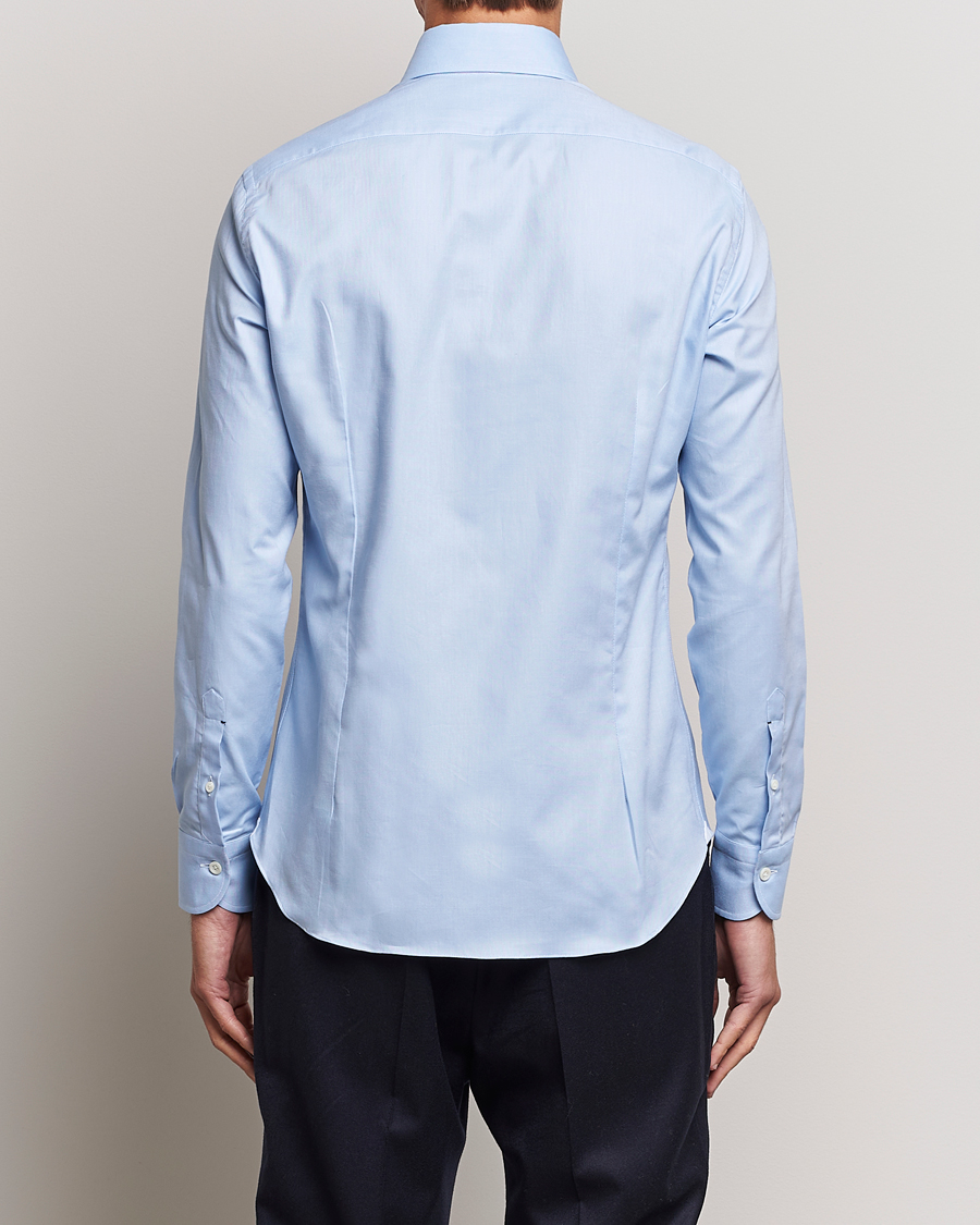 Homme | Chemises | Mazzarelli | Soft Washed Button Down Oxford Shirt Light Blue