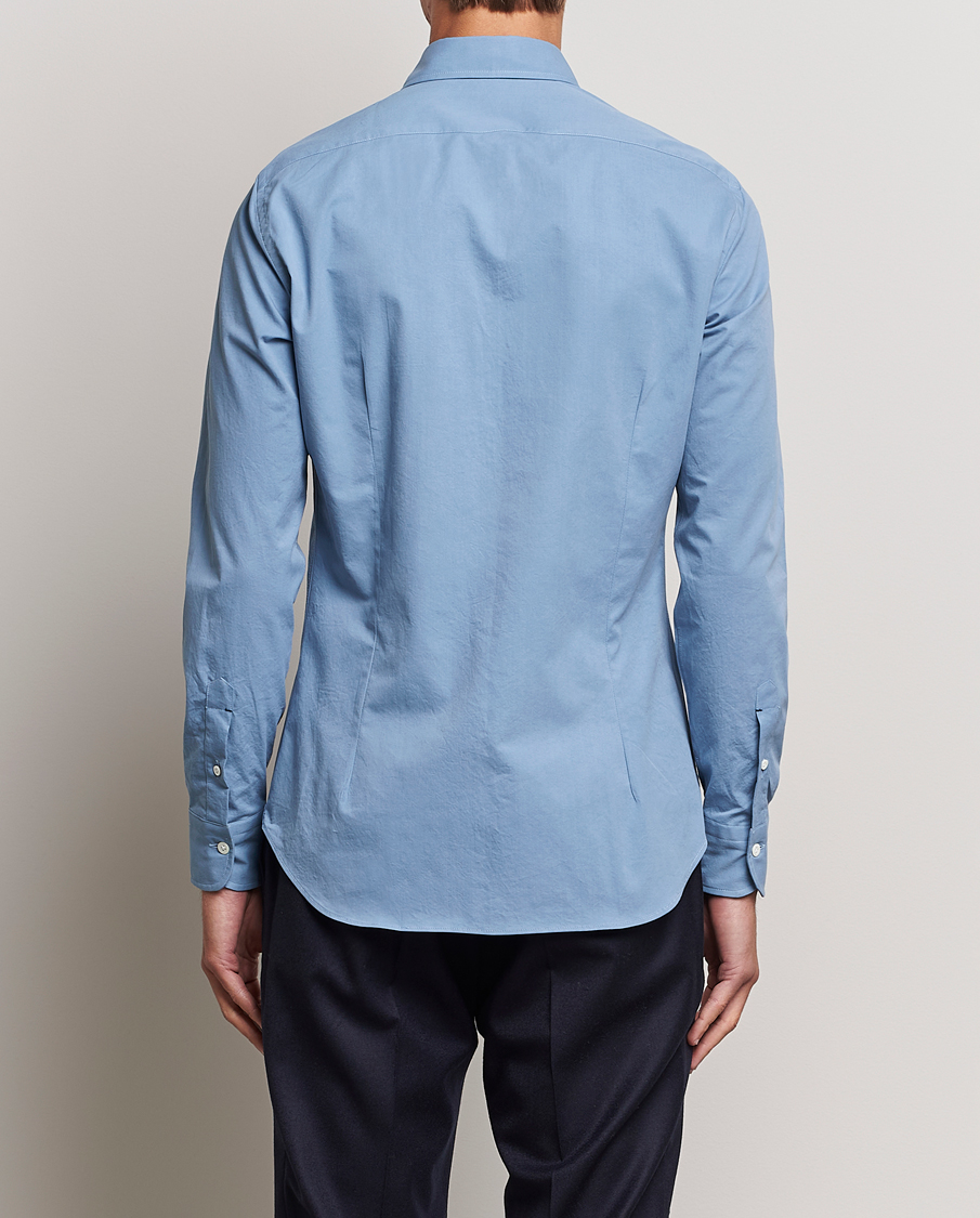 Homme | Chemises | Mazzarelli | Soft Twill Cotton Shirt Light Blue