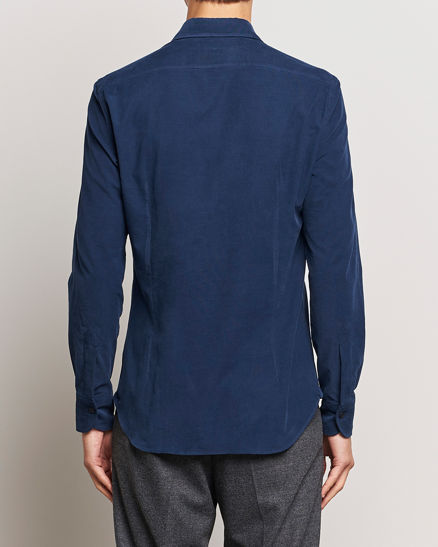Homme | Chemises | Mazzarelli | Soft Corduroy Shirt Navy
