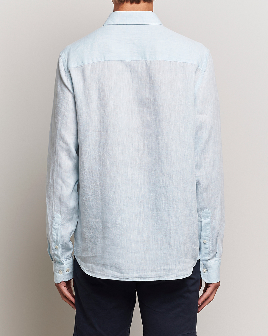 Homme | Chemises | J.Lindeberg | Reg Fit Linen Melange Shirt Dream Blue