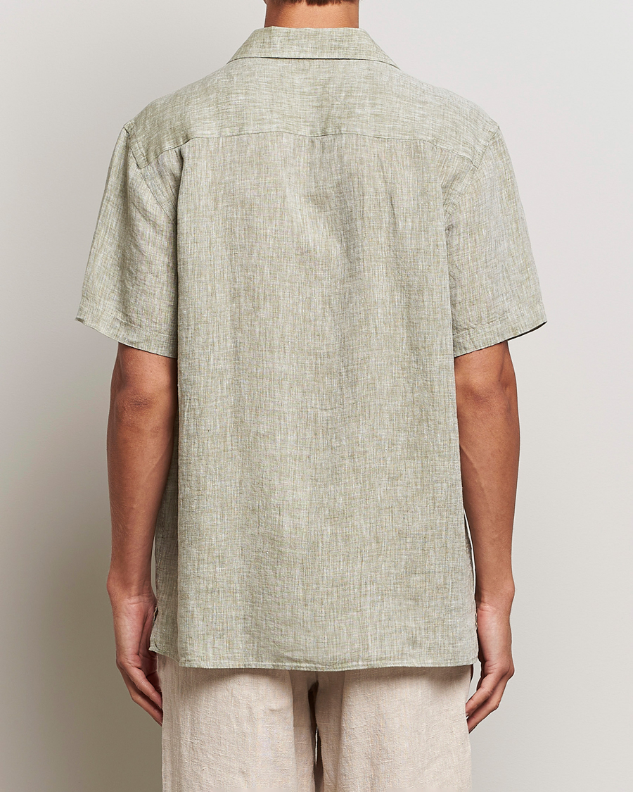 Homme | Chemises | J.Lindeberg | Reg Fit Linen Melange Short Sleeve Shirt Aloe