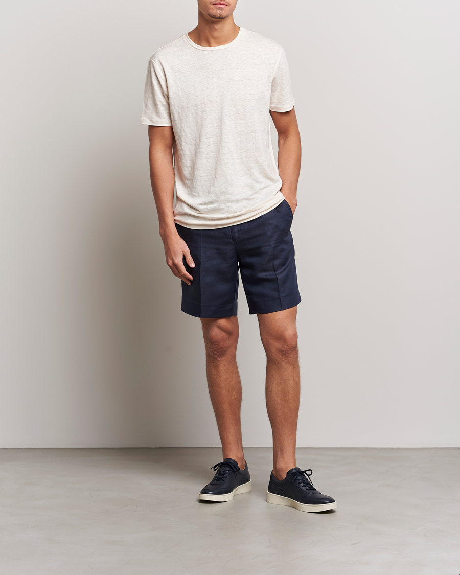 Homme | Shorts | J.Lindeberg | Baron Tencel/Linen Shorts Navy