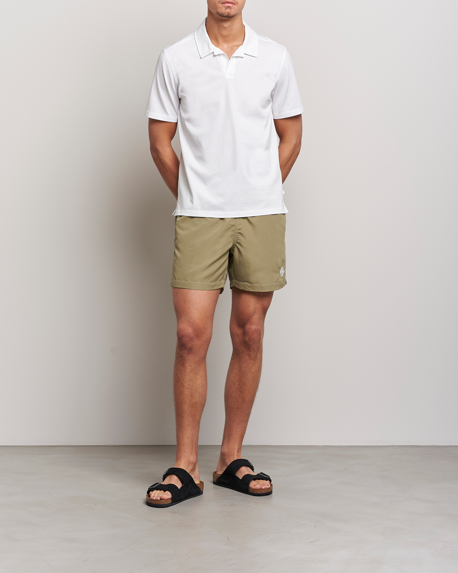 Homme | Polos | J.Lindeberg | Asher Open Collar Polo Shirt White