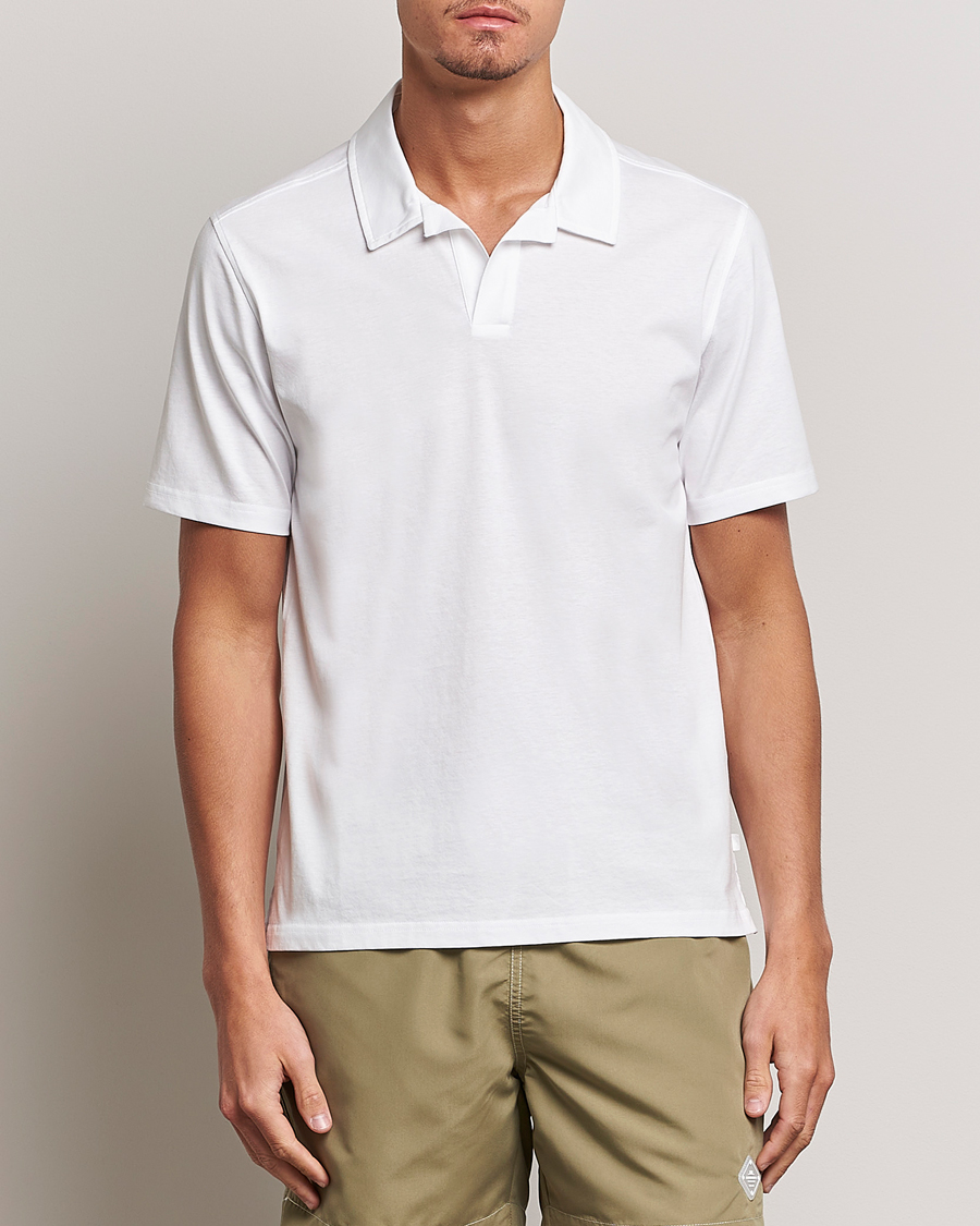 Homme | Polos | J.Lindeberg | Asher Open Collar Polo Shirt White