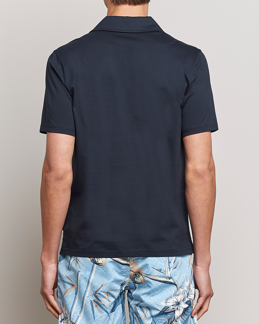 Homme | Polos | J.Lindeberg | Asher Open Collar Polo Shirt Navy
