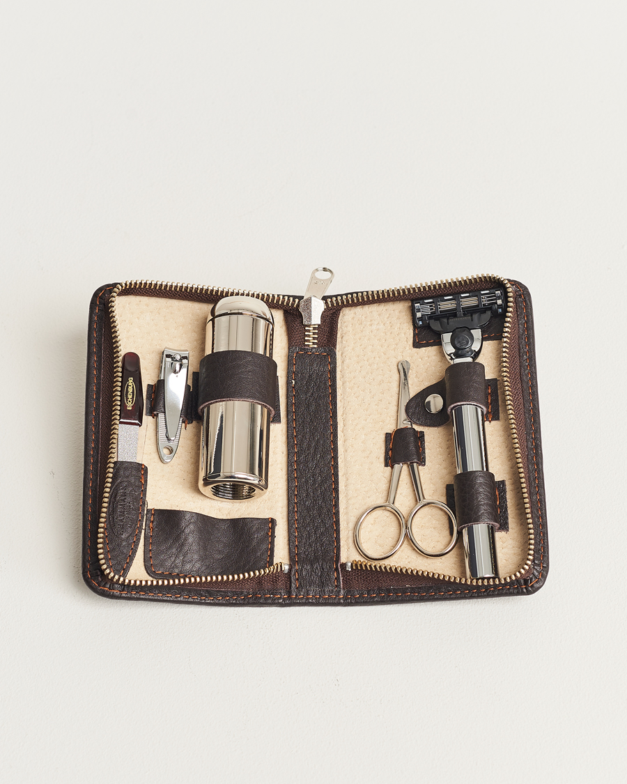 Homme | Pour La Maison | F. Hammann | Shaving and Manicure Set Dark Brown