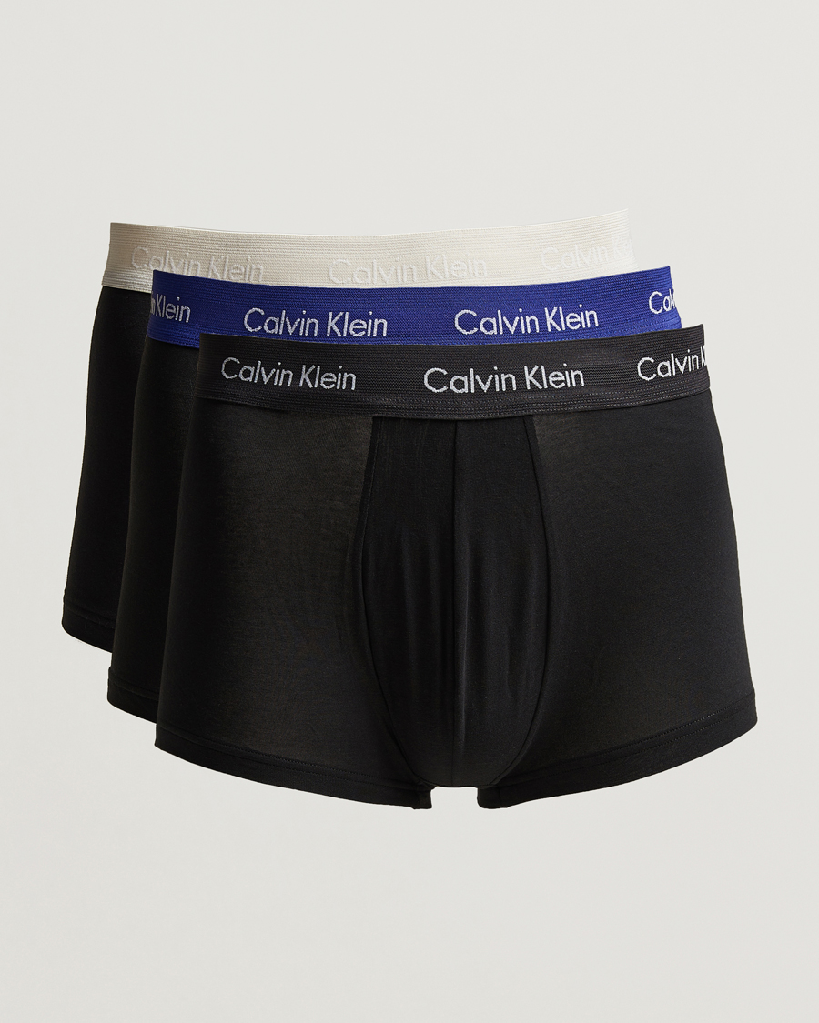 Homme | Sous-Vêtements Et Chaussettes | Calvin Klein | Cotton Stretch 3-Pack Low Rise Trunk Navy/Blue/Grey