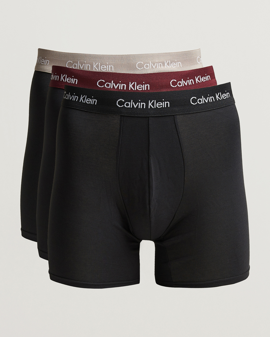 Calvin Klein Cotton Stretch 3-Pack Boxer Brief Black/Port Red/Grey