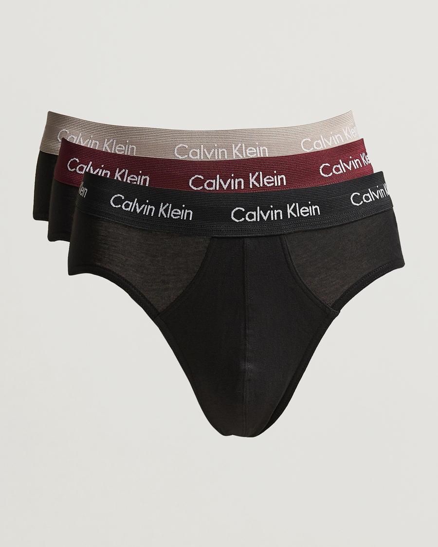 Homme | Sous-Vêtements Et Chaussettes | Calvin Klein | Cotton Stretch Hip Breif 3-Pack Black/Port Red/Grey