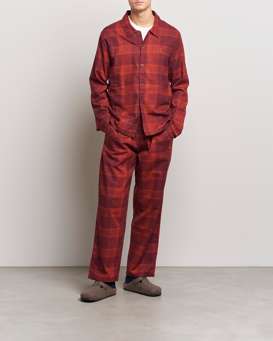 Homme | Peignoirs Et Pyjamas | Calvin Klein | Cotton Checked Pyjama Set Red