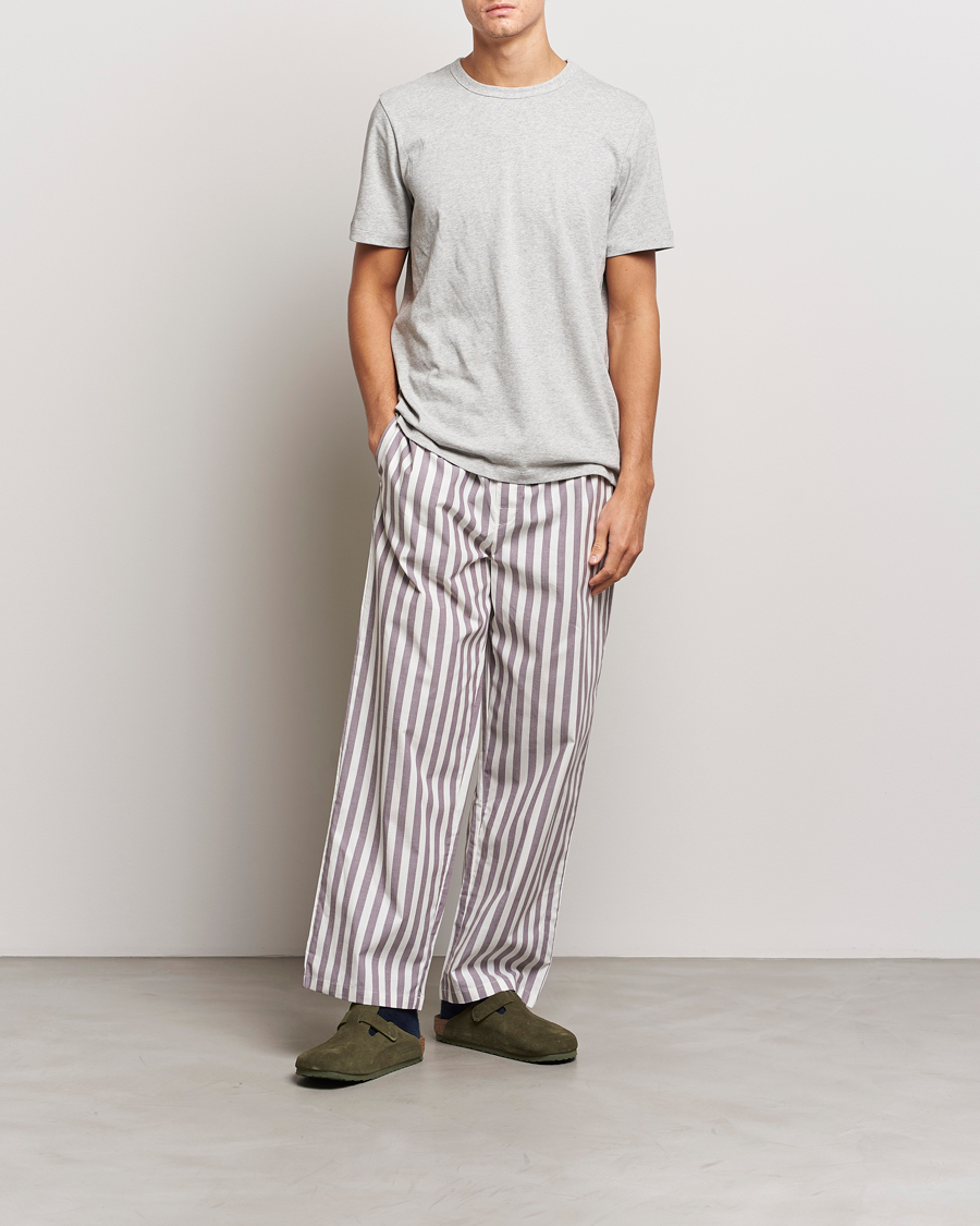 Homme | Peignoirs Et Pyjamas | Calvin Klein | Cotton Striped Pyjama Pants White/Grey