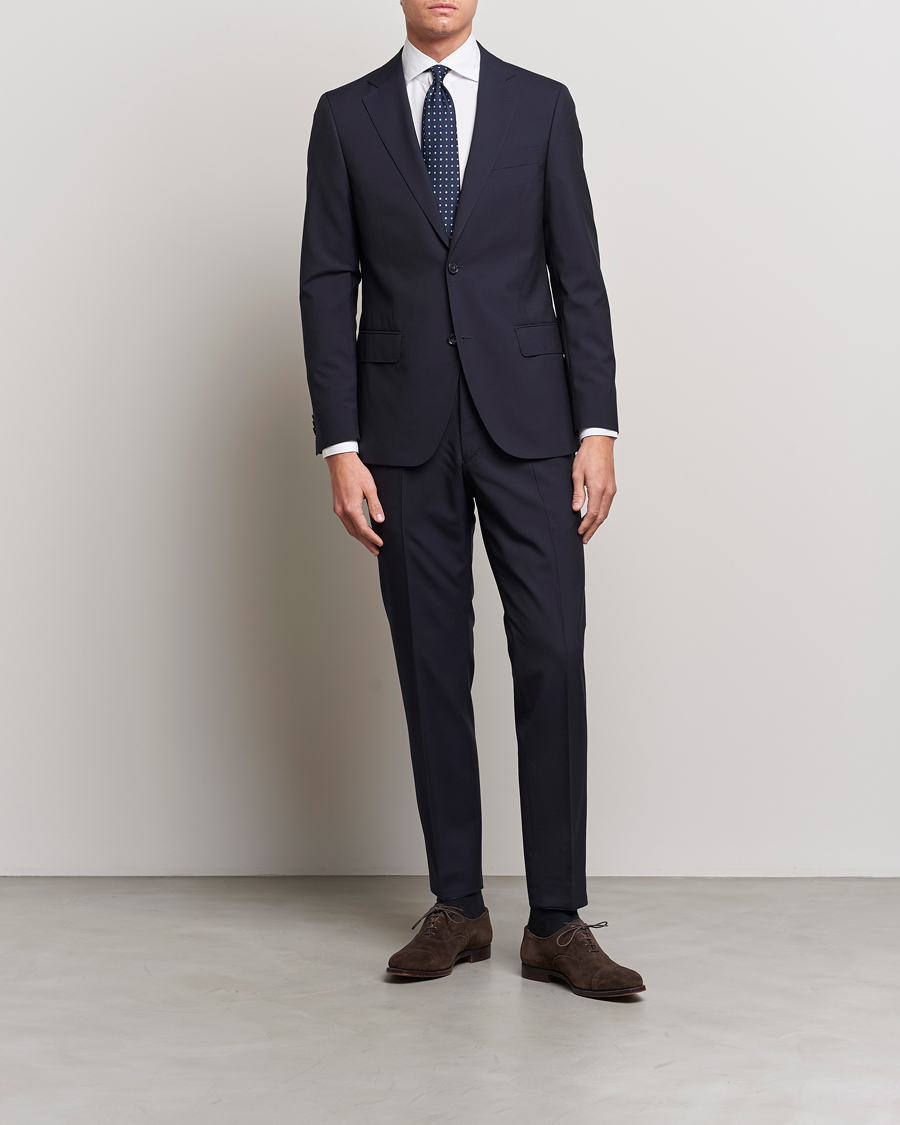 Homme | Blazers | Oscar Jacobson | Edmund Wool Blazer Navy