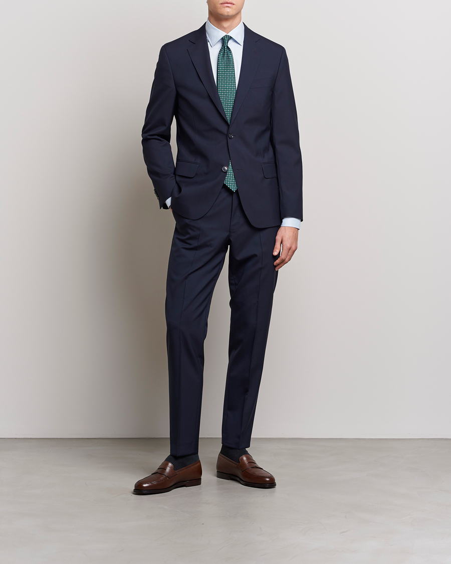 Homme | Blazers | Oscar Jacobson | Edmund Wool Blazer Blue