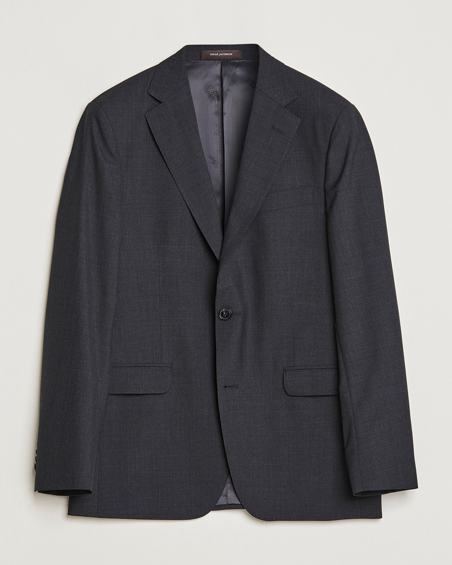 Homme | Blazers | Oscar Jacobson | Falk Wool Blazer Grey