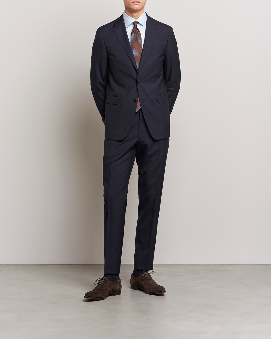 Homme | Blazers | Oscar Jacobson | Falk Wool Blazer Navy