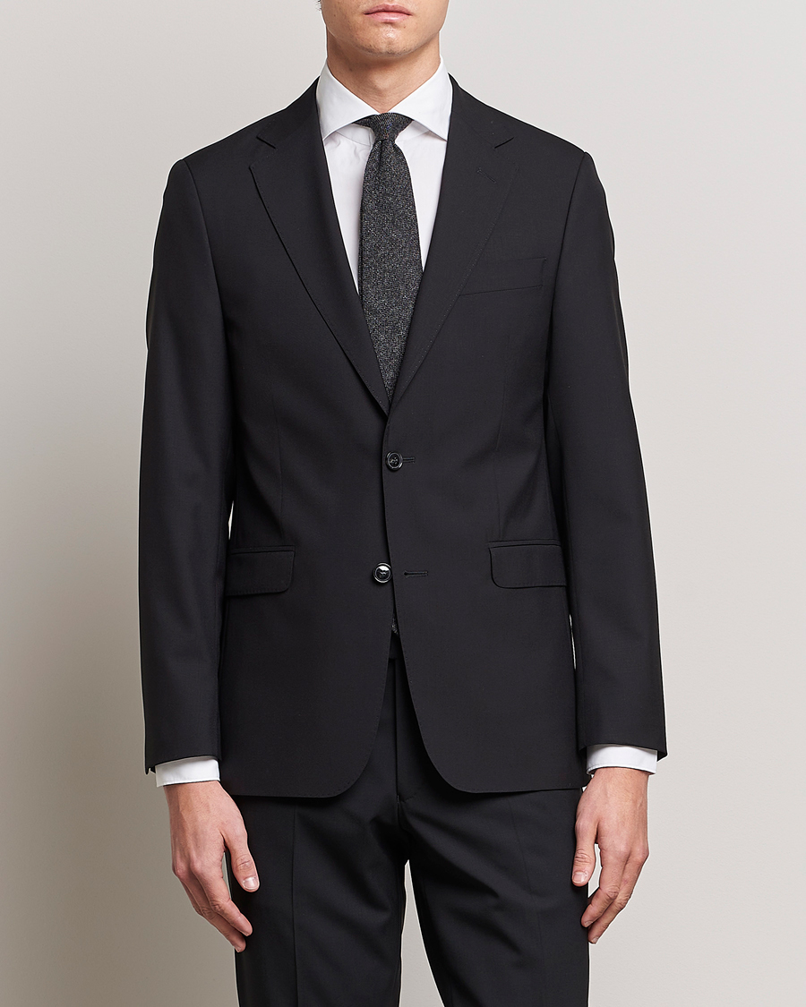 Men | Suit Jackets | Oscar Jacobson | Falk Wool Blazer Black
