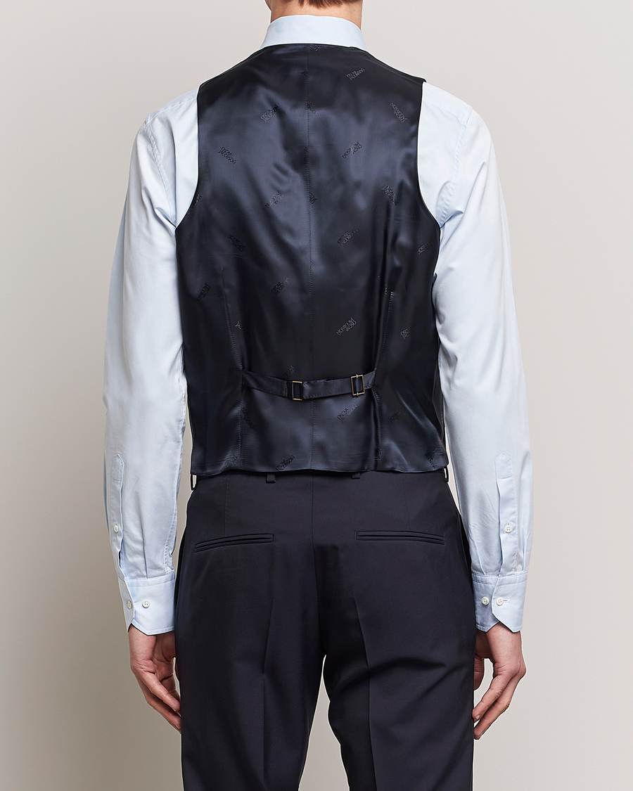 Homme | Blazers | Oscar Jacobson | Carlo Wool Waistcoat Navy
