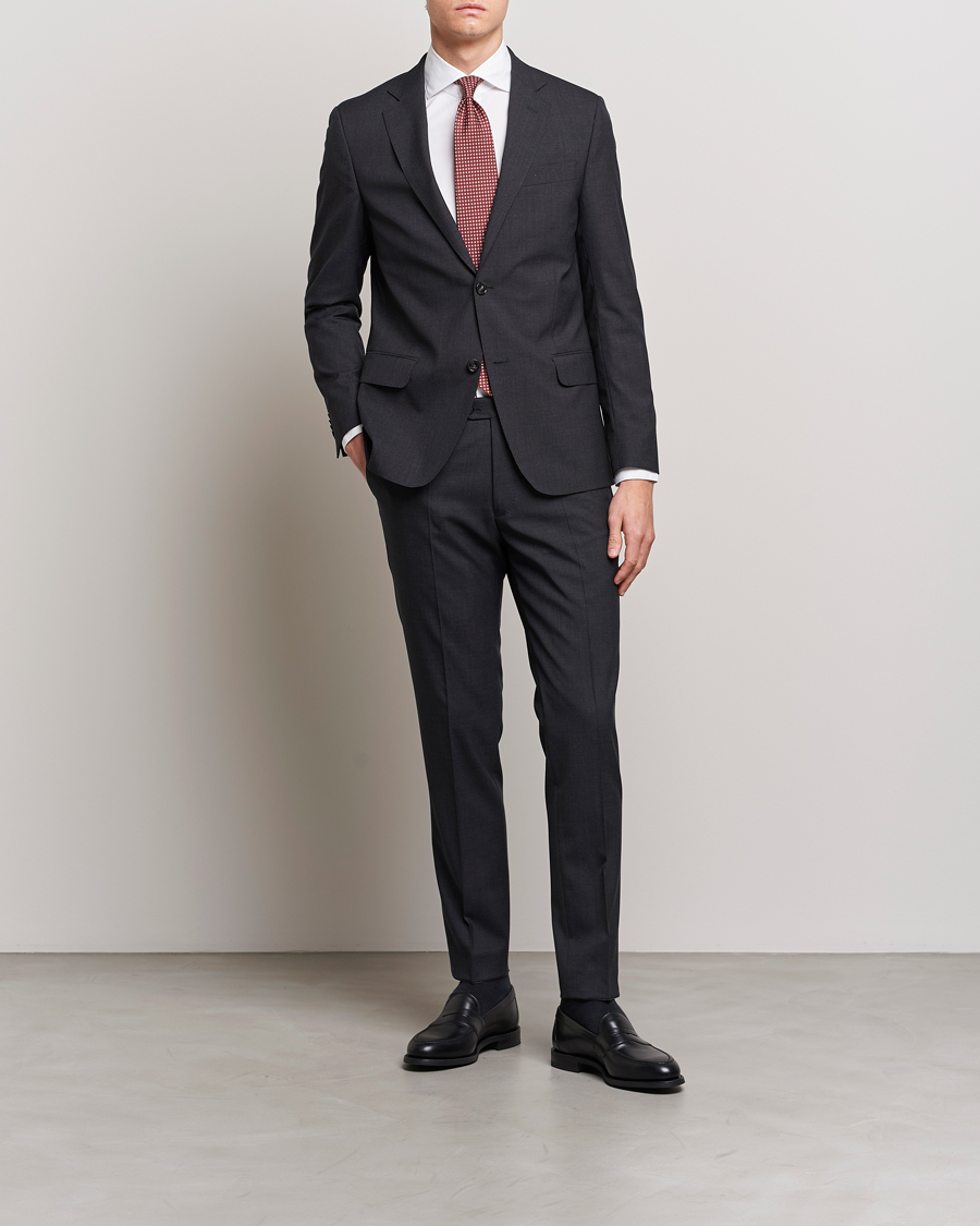 Homme | Pantalons | Oscar Jacobson | Denz Wool Trousers Grey