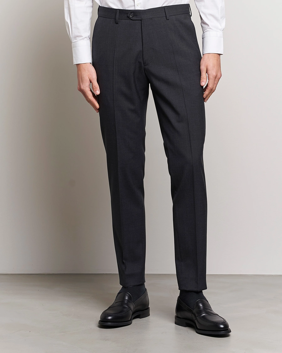 Homme | Pantalons | Oscar Jacobson | Denz Wool Trousers Grey
