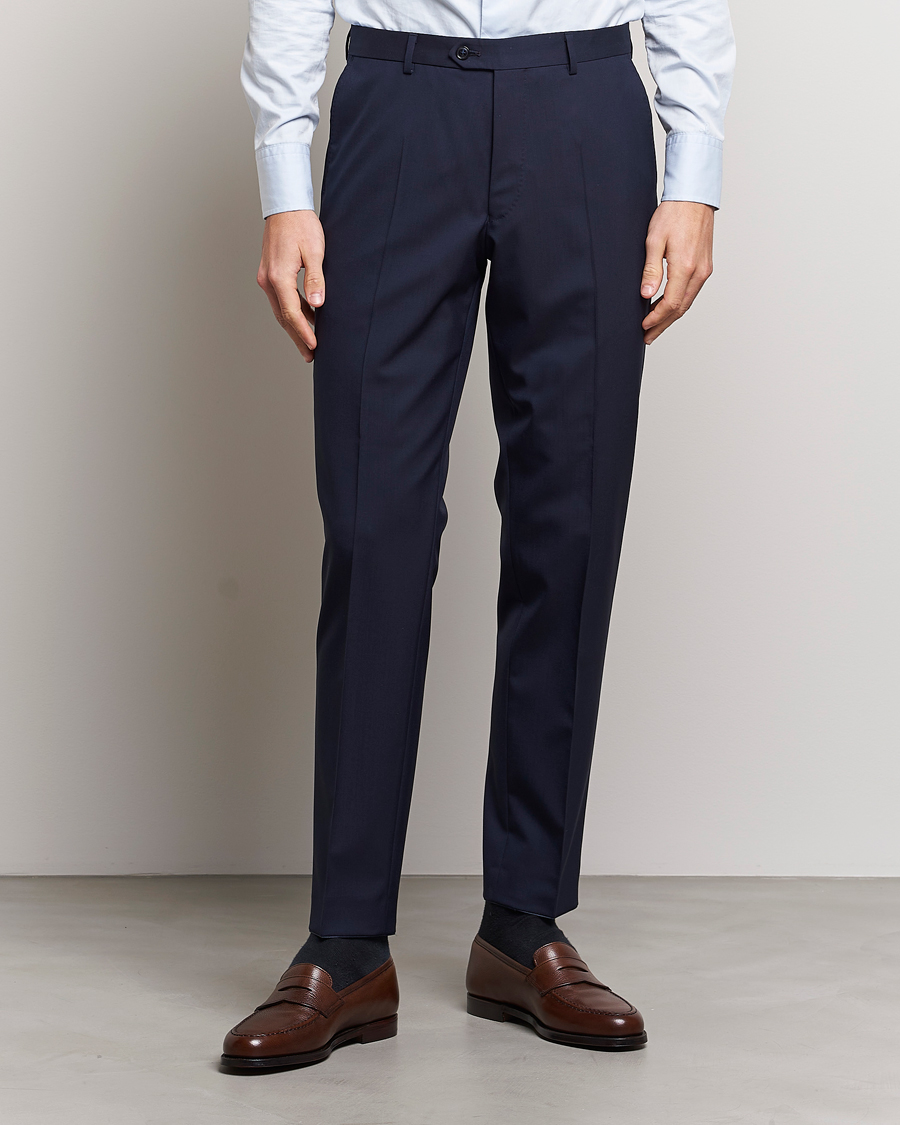 Homme | Sections | Oscar Jacobson | Denz Wool Trousers Blue