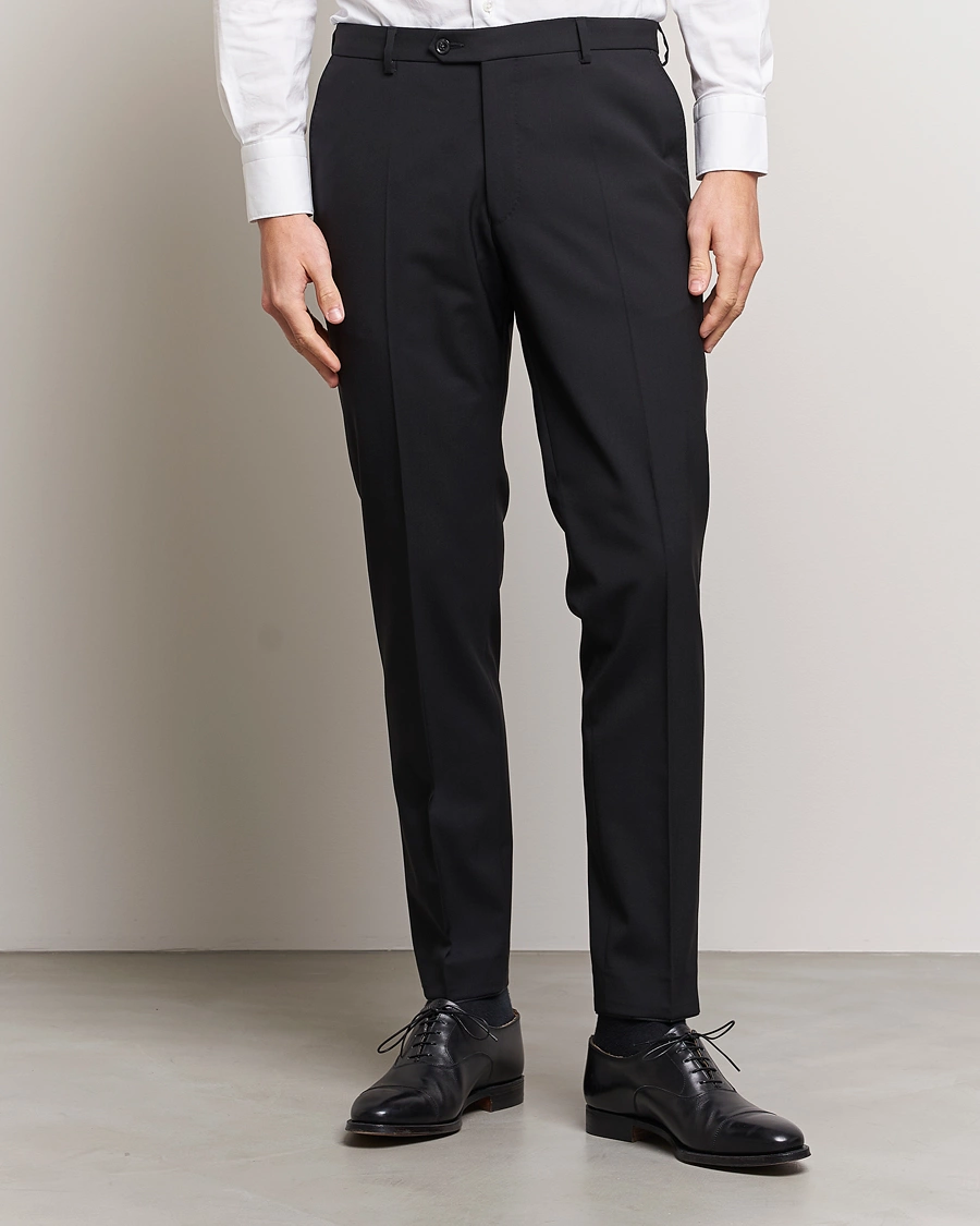 Homme | Sections | Oscar Jacobson | Denz Wool Trousers Black