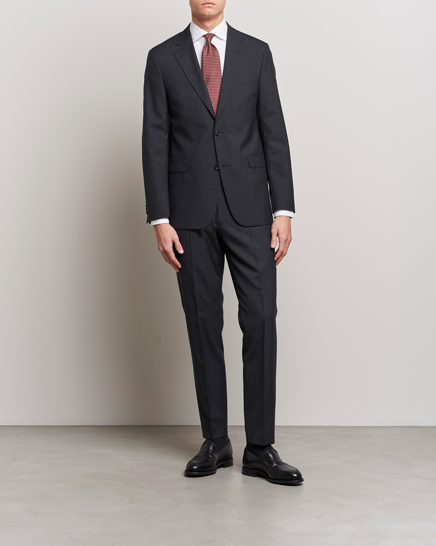 Homme | Pantalons | Oscar Jacobson | Diego Wool Trousers Grey