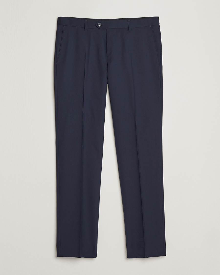 Homme | Pantalons | Oscar Jacobson | Diego Wool Trousers Blue