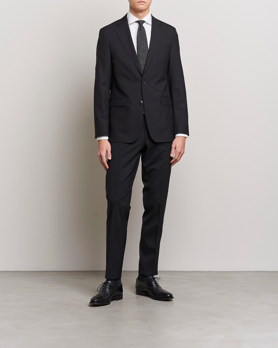 Homme | Pantalons | Oscar Jacobson | Diego Wool Trousers Black