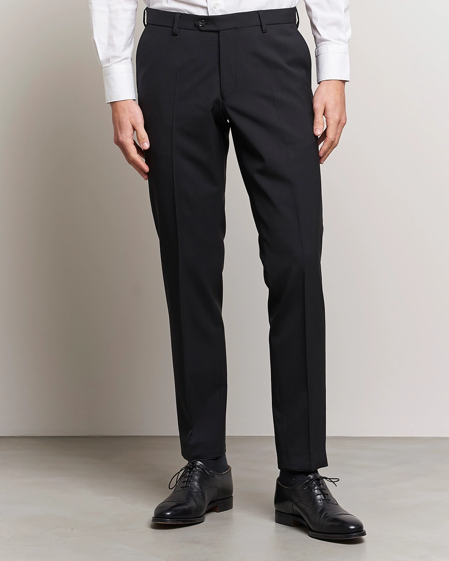 Men | Suit Trousers | Oscar Jacobson | Diego Wool Trousers Black