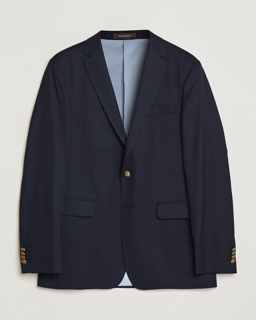 Homme | Blazers | Oscar Jacobson | John Club Wool Blazer Navy