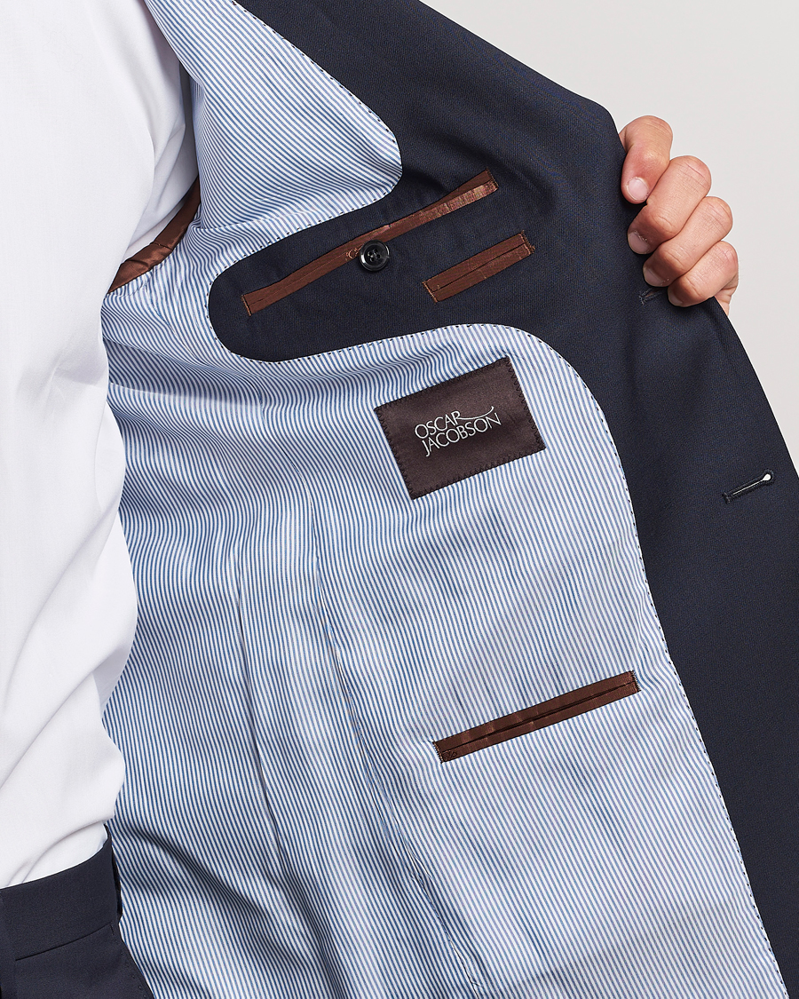 Homme | Blazers | Oscar Jacobson | John Club Wool Blazer Navy