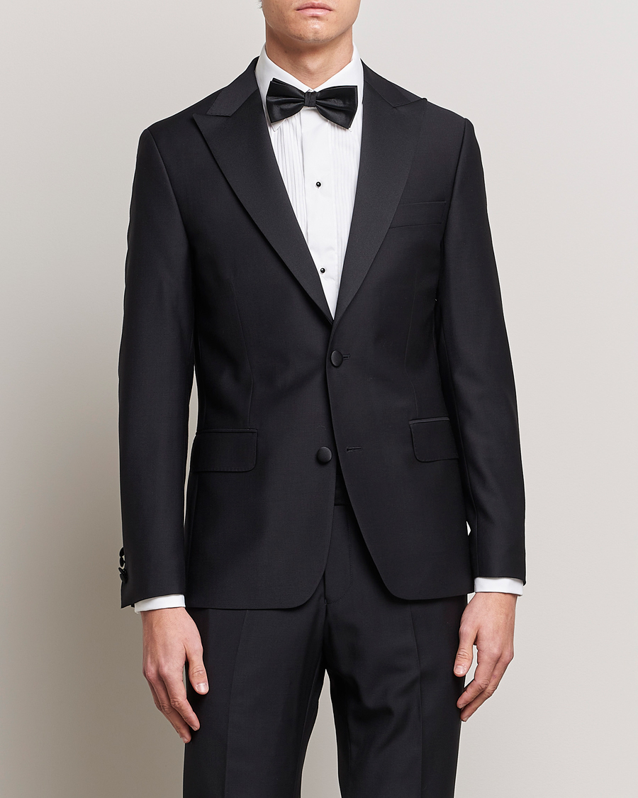 Homme | Blazers | Oscar Jacobson | Elder Wool Tuxedo Blazer Black