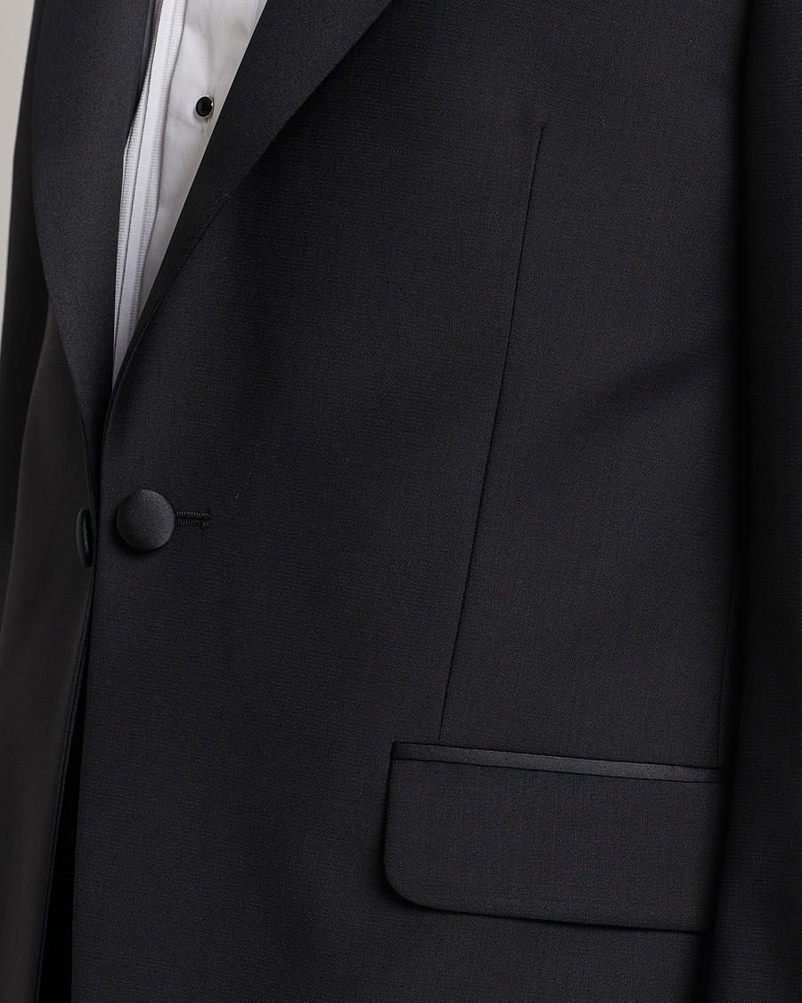 Homme | Blazers | Oscar Jacobson | Frampton Wool Tuxedo Blazer Black
