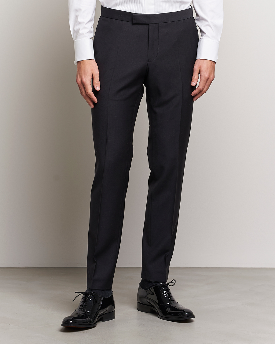 Homme | Pantalons | Oscar Jacobson | Duke Wool Trousers Black
