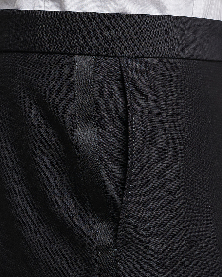 Homme | Pantalons | Oscar Jacobson | Devon Wool Tuxedo Trousers Black