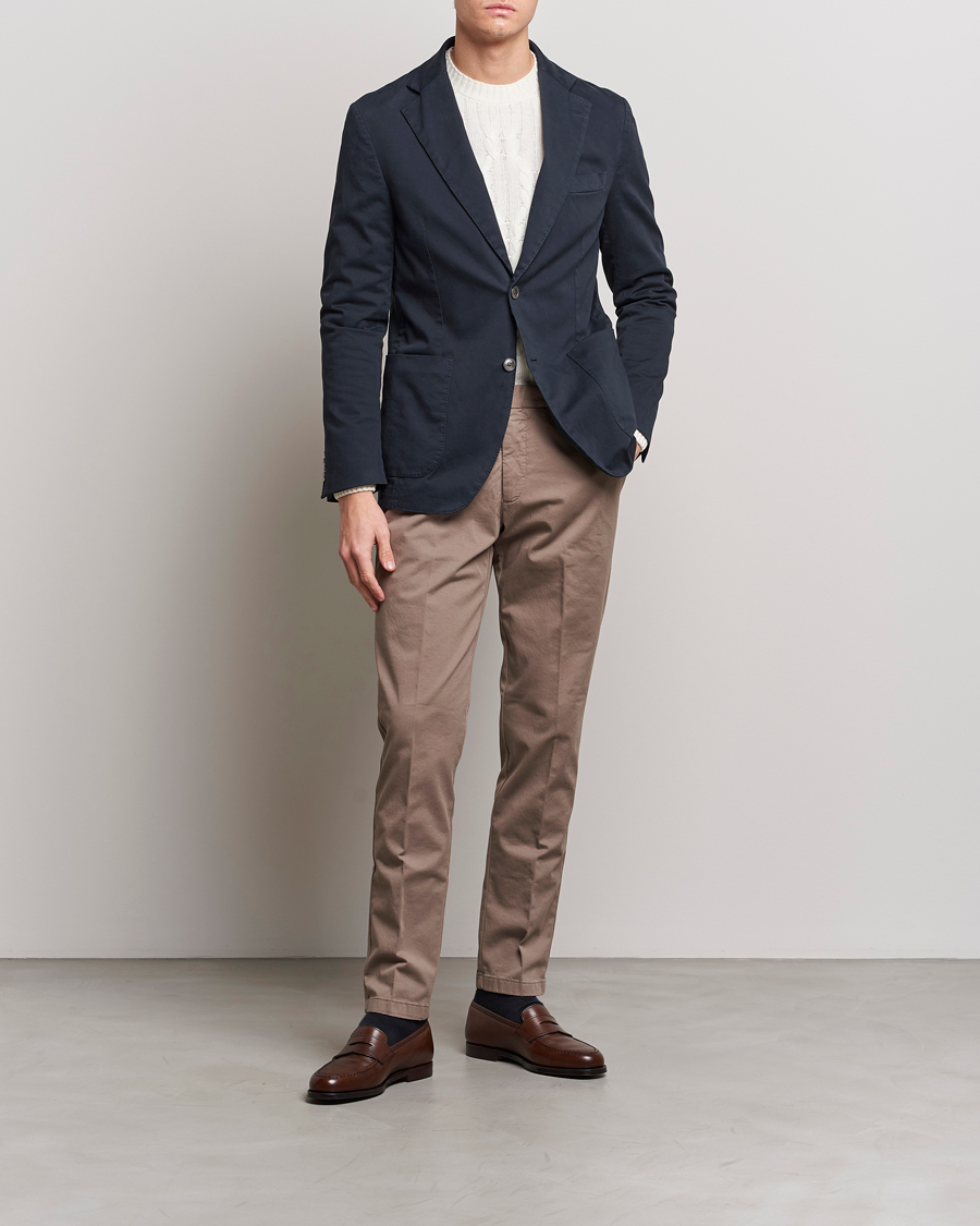 Homme | Pantalons | Oscar Jacobson | Danwick Cotton Trousers Light Brown