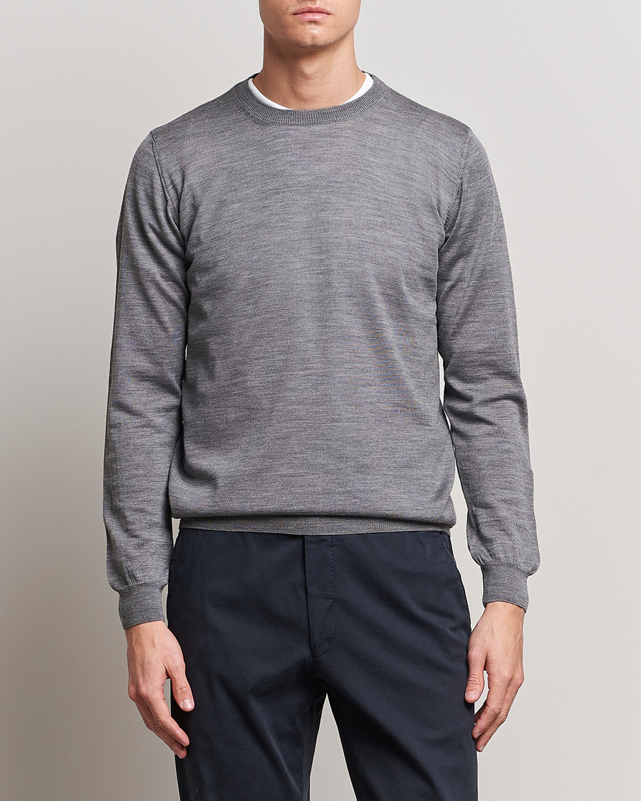 Homme | Sections | Oscar Jacobson | Custer Merino Wool Roundneck Grey