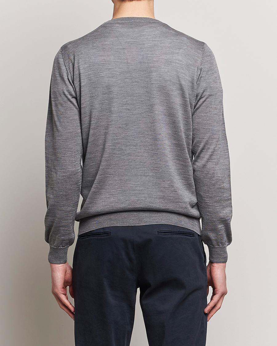 Homme | Pulls Et Tricots | Oscar Jacobson | Custer Merino Wool Roundneck Grey