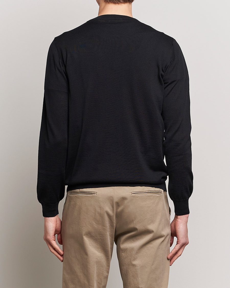 Homme | Pulls Et Tricots | Oscar Jacobson | Custer Merino Wool Roundneck Black
