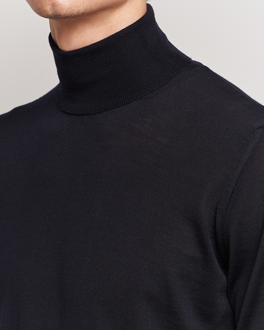 Homme | Pulls Et Tricots | Oscar Jacobson | Cole Merino Wool Rollneck Navy