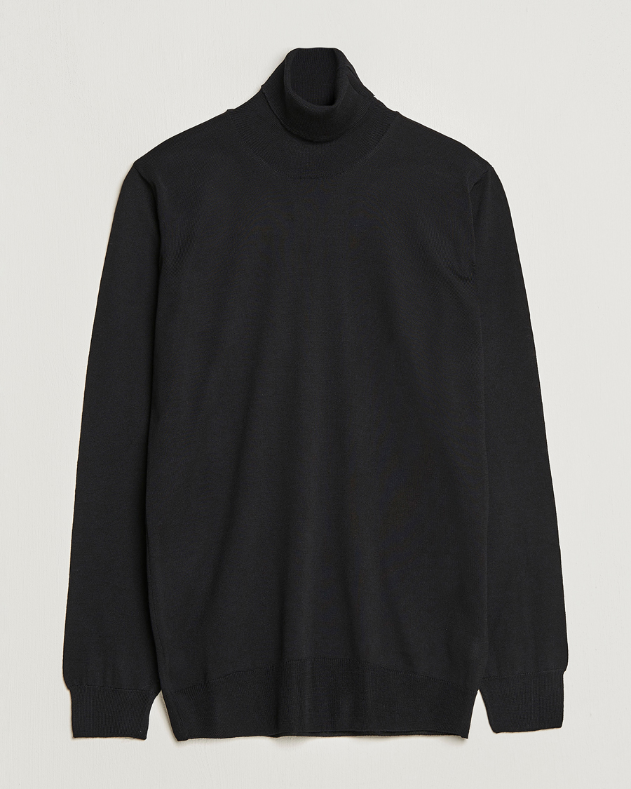 Homme | Pulls Et Tricots | Oscar Jacobson | Cole Merino Wool Rollneck Black