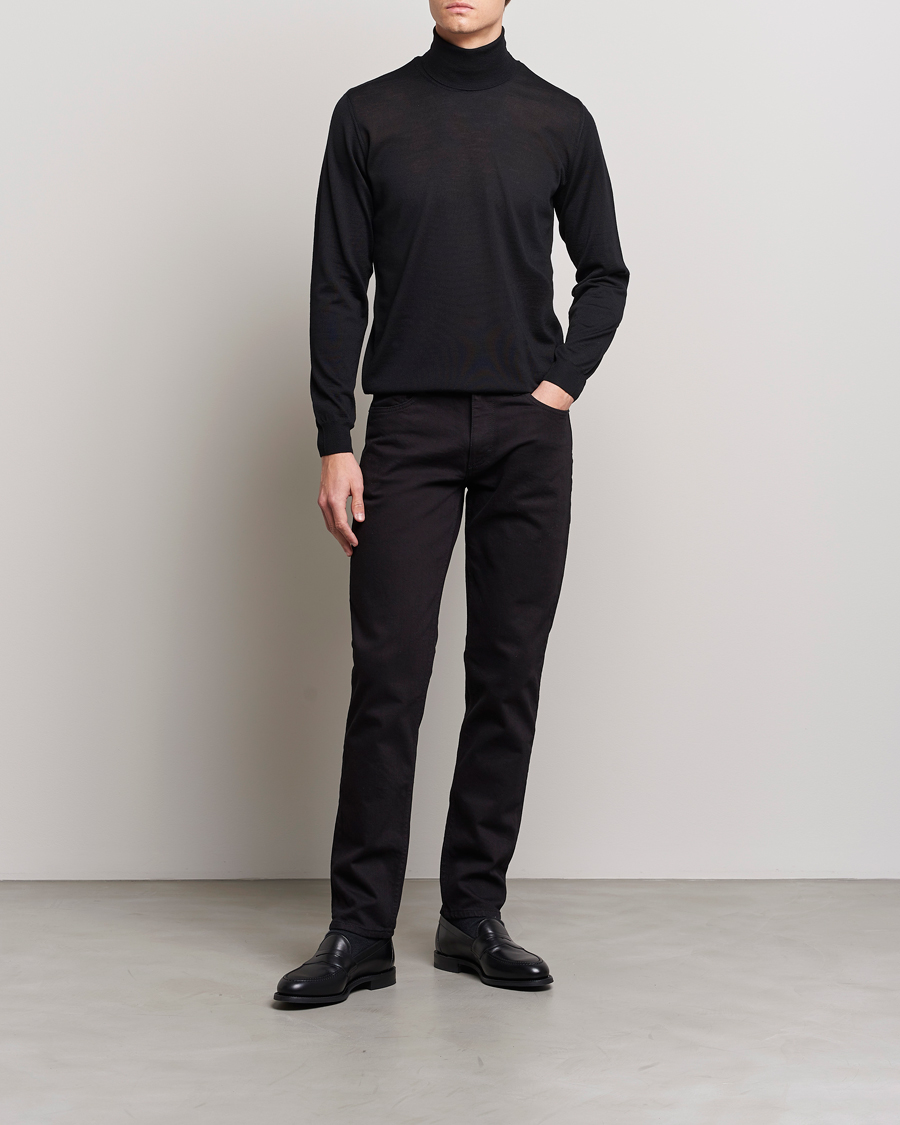 Homme | Pulls Et Tricots | Oscar Jacobson | Cole Merino Wool Rollneck Black