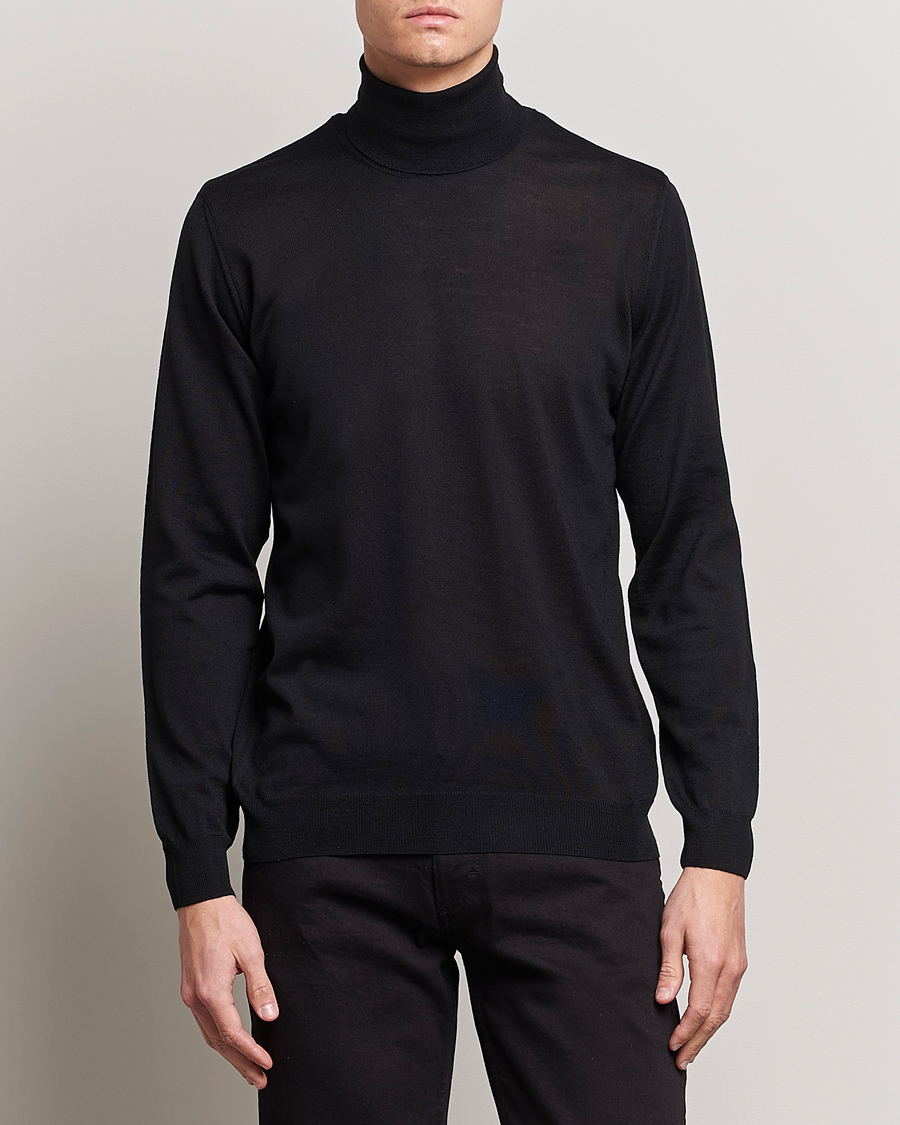 Homme | Pulls Et Tricots | Oscar Jacobson | Cole Merino Wool Rollneck Black