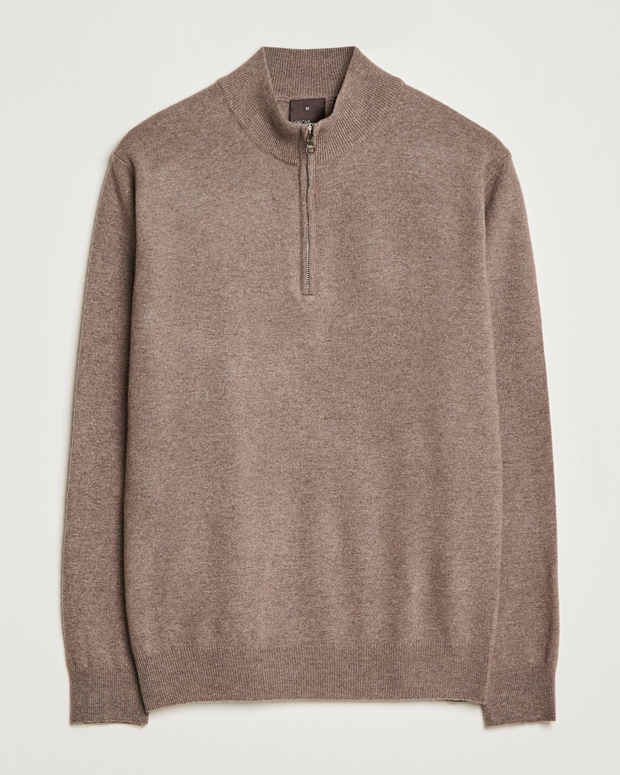 Homme | Pulls Et Tricots | Oscar Jacobson | Patton Wool Half-Zip Beige
