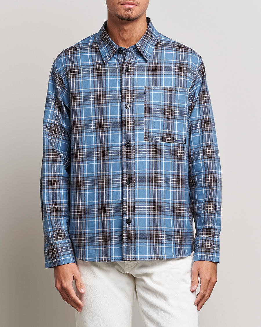 Homme | Soldes | A.P.C. | Graham Checked Overshirt Clear Blue