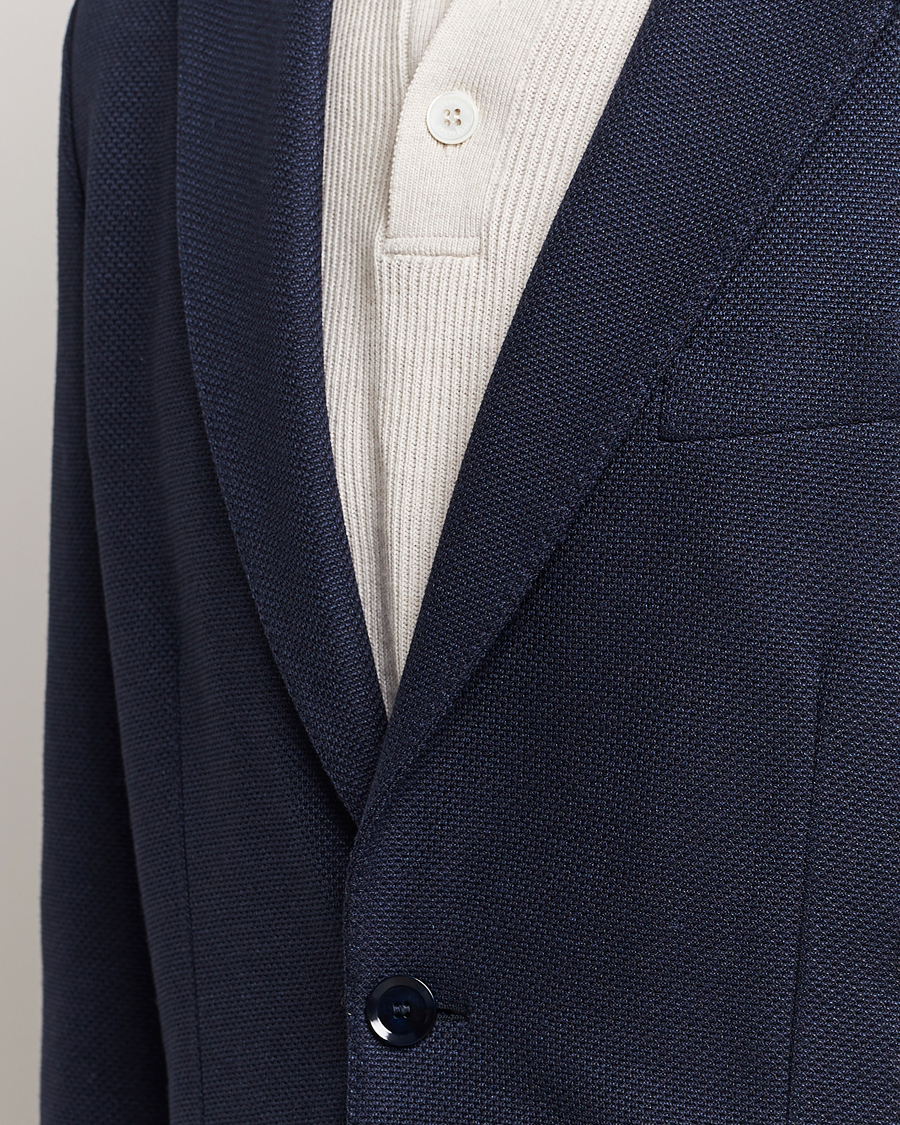 Homme | Blazers | Brioni | Wool/Silk Jacquard Jersey Blazer Navy