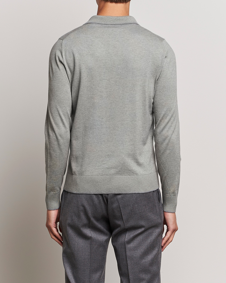 Homme | Pulls Et Tricots | Brioni | Cashmere Blend Long Sleeve Polo Sage