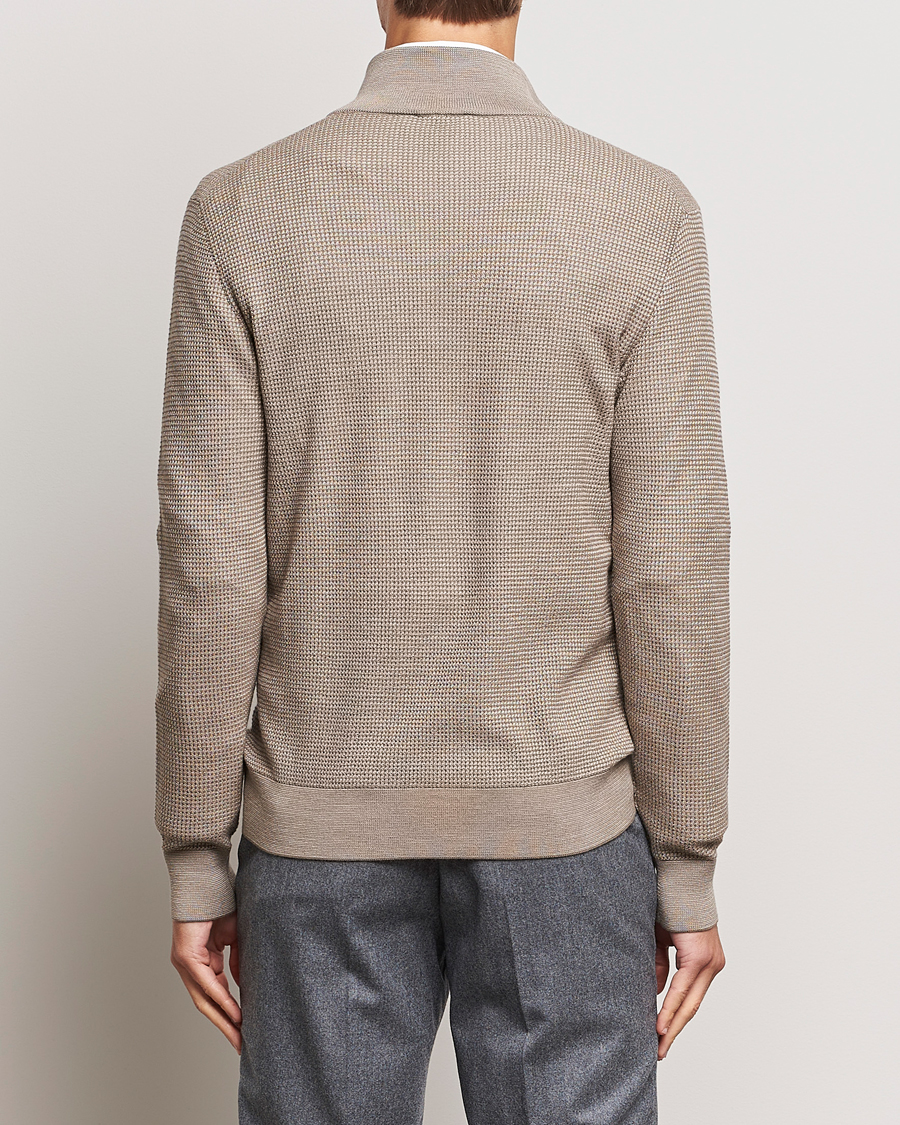Homme | Pulls Et Tricots | Brioni | Soft Jacquard Half Zip Beige