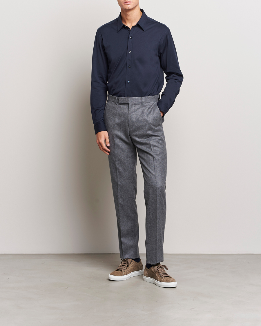 Homme | Chemises | Brioni | Soft Cotton Jersey Shirt Navy