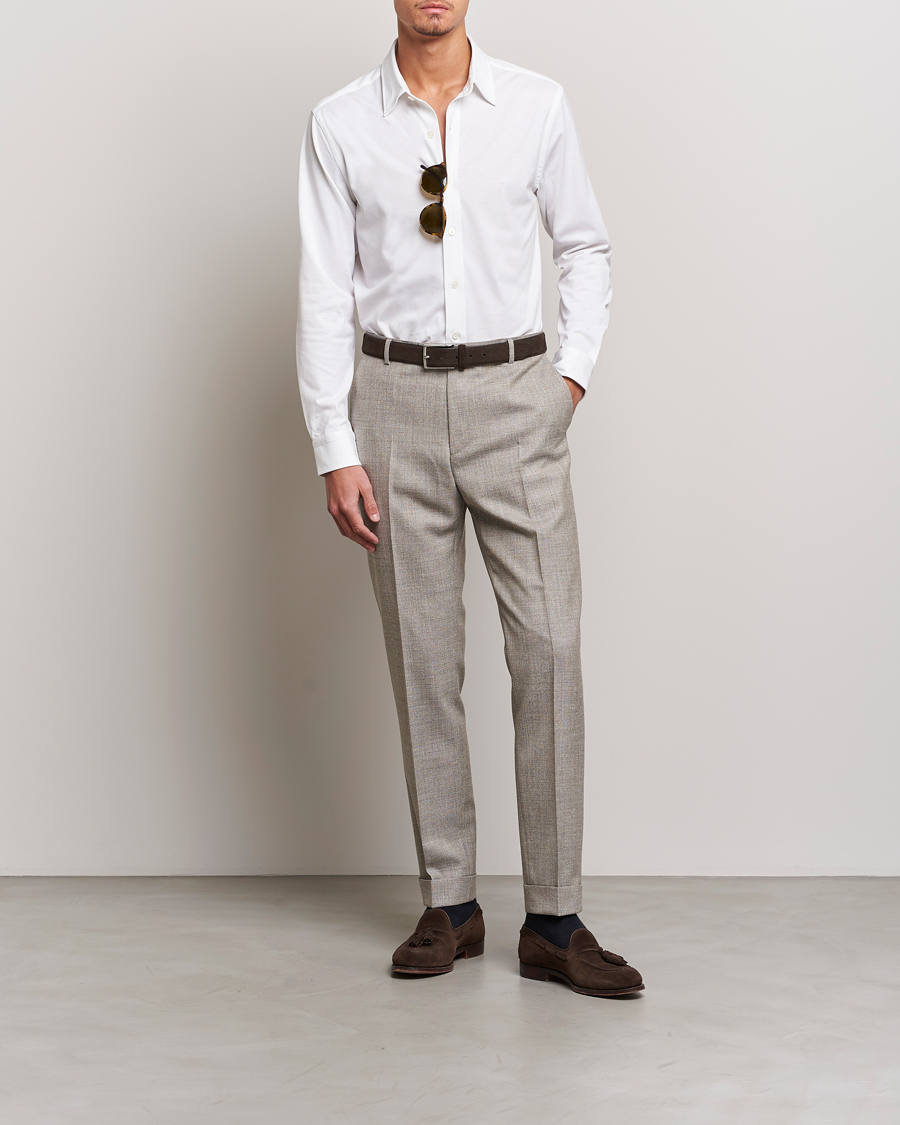 Homme | Chemises | Brioni | Soft Cotton Jersey Shirt White